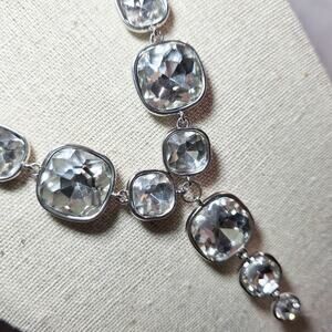 Boutique New bezel cushion set graduated CZ necklace and earrings set